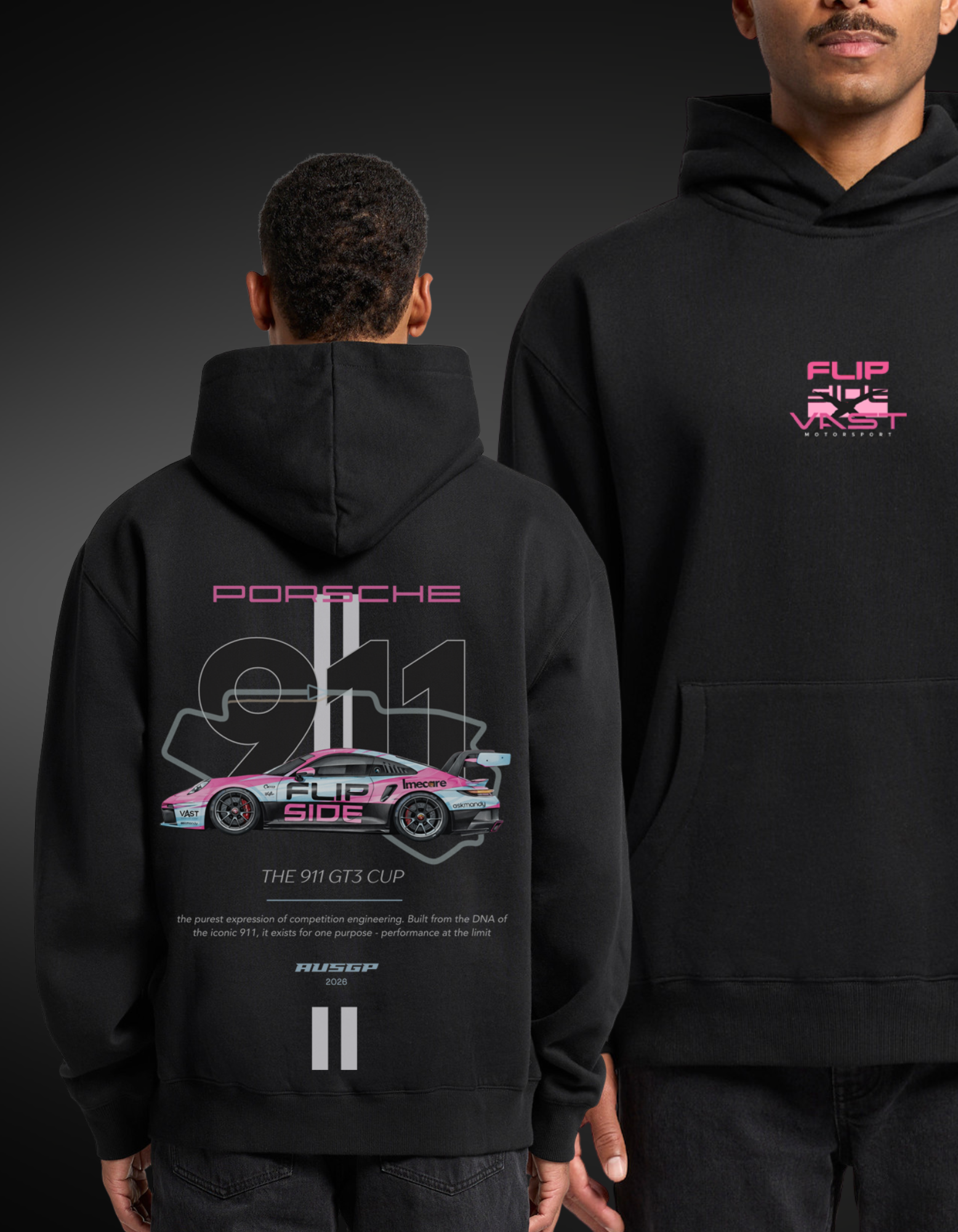 VAST X FLIPSIDE TRACK CIRCUIT HOODIE // BLACK